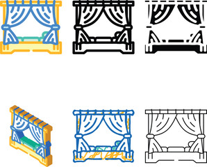 Fototapeta premium canopy bed outdoor furniture color icon vector. canopy bed outdoor furniture sign. isolated symbol stylized illustration