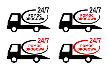 całodobowa pomoc drogowa - ilustracja wektorowa © robert6666