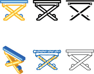 variety foldable picnic table glamping color icon vector. foldable picnic table glamping sign. isolated symbol illustration © sevector