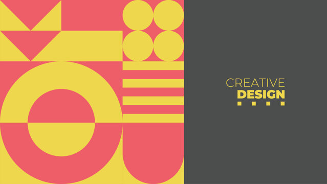 Bauhaus Style Abstract Background. Geometric Shapes for modern creative graphic design. Vector illustration.