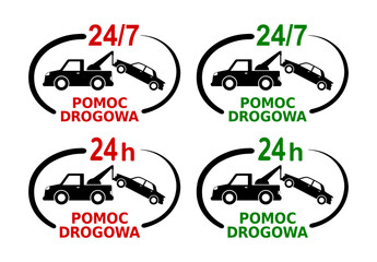 całodobowa pomoc drogowa - ilustracja wektorowa © robert6666