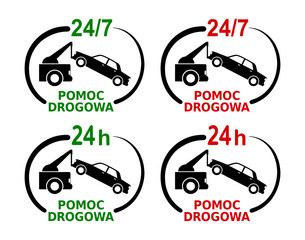 całodobowa pomoc drogowa - ilustracja wektorowa © robert6666