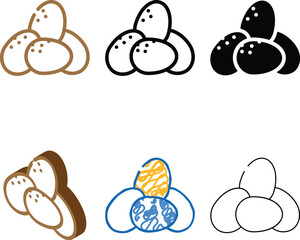 Fototapeta premium eggs chicken color icon vector. eggs chicken sign. isolated styles symbol illustration