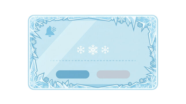 Frozen ice themed digital interface card for winter season
