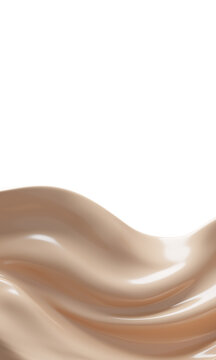Liquid foundation waving isolated on transparent background design for cosmetic product background 3D render