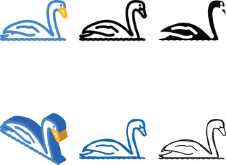 Fototapeta premium mix swan bird color icon vector. swan bird sign. isolated symbol illustration