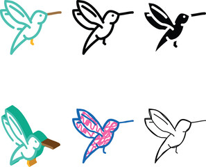 Fototapeta premium colibri little bird color icon vector. colibri little variants bird sign. isolated symbol illustration