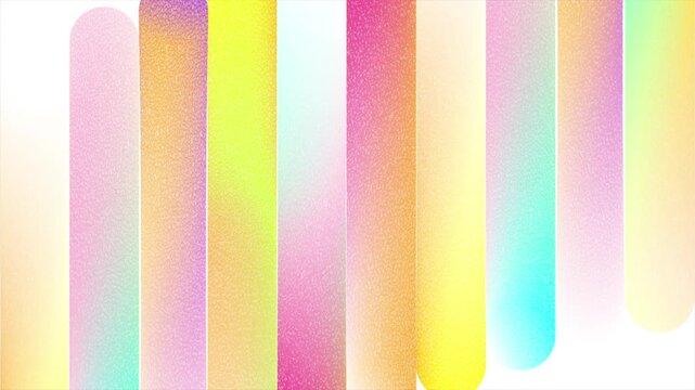 Abstract colorful pastel gradient background with vertical stripes and grain texture. Ribbed fractal glass motion design. Seamless loop. Video animation Ultra HD 4K 3840x2160