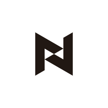 Letter r and J, letter N geometric symbol simple logo vector