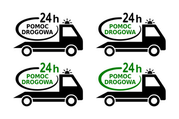 całodobowa pomoc drogowa - ilustracja wektorowa © robert6666