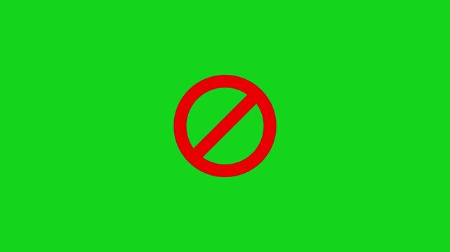 Red prohibition sign. Simple red no entry stop icon for user interface design.