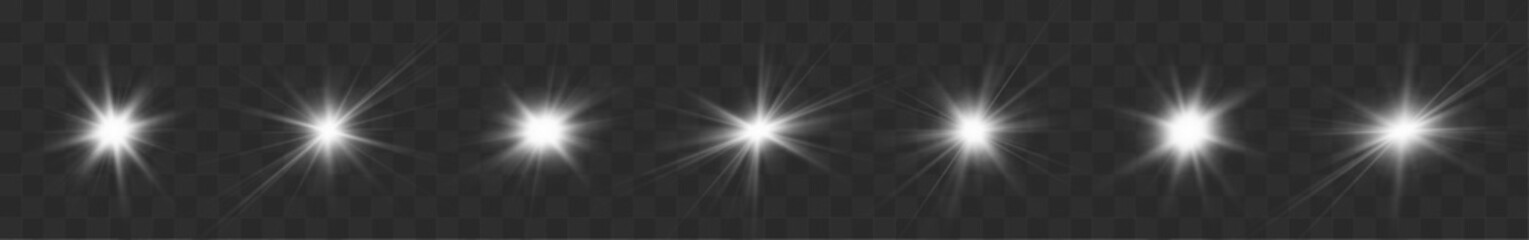 Bright white stars drift naturally across transparent backgrounds. Smooth glowing reflections create a refined decorative effect. Elegant accents add depth and visual richness. © lizaveta