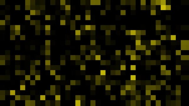 Monochrome digital pixel mosaic pattern background on black. square block texture template.