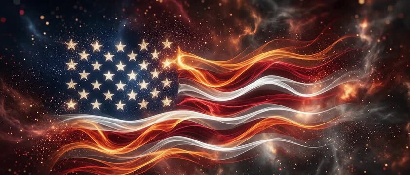 Us america flag fire 250 years anniversary abstract background celebration energy power pride freedom spirit. american united independence. patriotic democracy celebration, freedom liberty festive