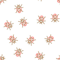 Fototapeta premium ladybug insect vector seamless pattern ladybug insect sign illustration