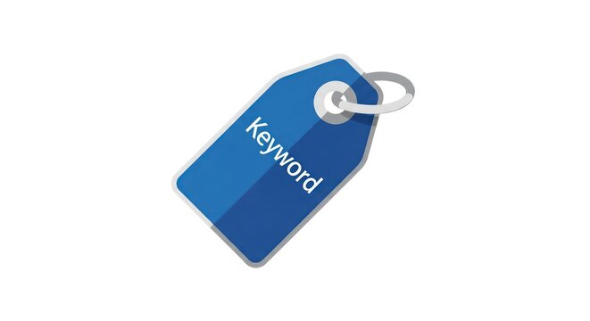 Blue tag with keyword label.