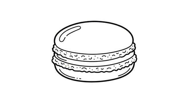 Macaroon cookie sweet dessert food illustration.