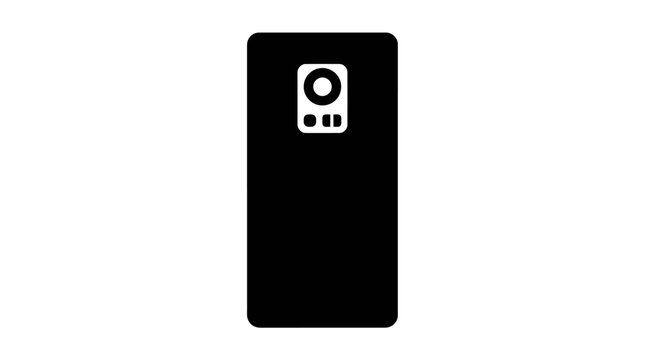 Minimalist vector icon illustration of a modern smartphone back panel featuring a rear camera module layout design