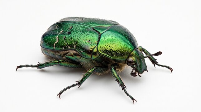 Green June beetle insect bug entomology white background cutout
