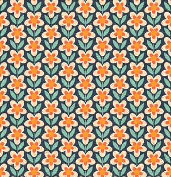 abstract retro flower seamless pattern wallpaper
