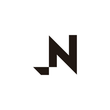 Letter JN geometric symbol simple logo vector
