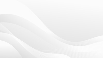 Obraz premium Minimalist Clean White and Light Gray Abstract Layered Wave Header