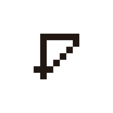 Letter f stairs geometric symbol simple logo vector