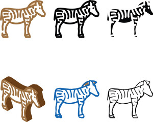 Fototapeta premium zebra animal color pack icon vector. zebra animal sign. isolated symbol illustration