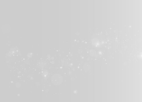White dust sparkles beautifully with airy luminous particles and soft reflections. Fine shimmering lights create elegant atmospheric texture. White dust PNG.