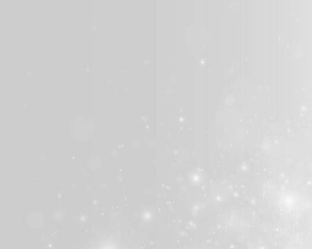 White dust glows softly with shimmering particles in bright abstract illumination. Fine glitter details create premium decorative beauty. White dust PNG.