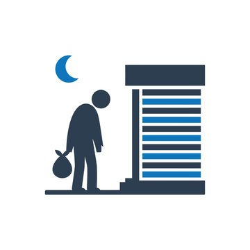 Wandering lonely night streets icon
