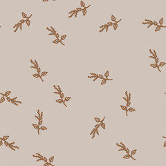 Fototapeta premium holy basil ayurvedic herb line seamless pattern holy basil ayurvedic herb thin line illustration