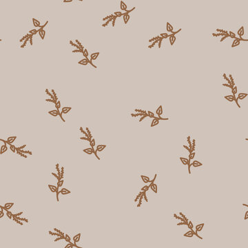 holy basil ayurvedic herb line seamless pattern holy basil ayurvedic herb thin line illustration