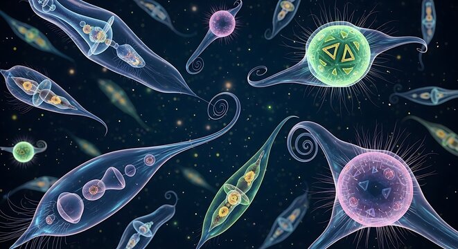 abstract background with bacteria