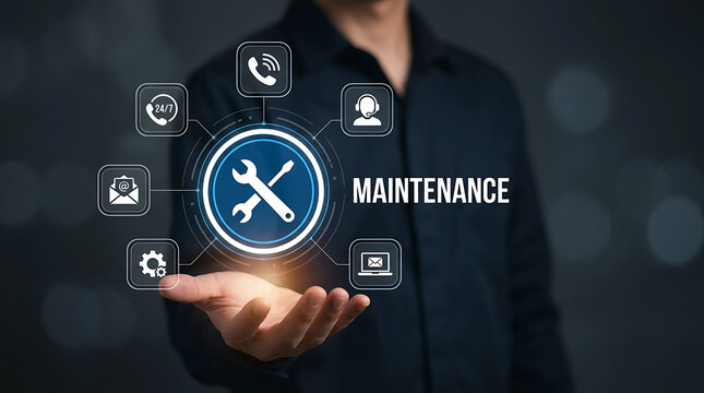 Predictive Maintenance Technology Interface With Technician Using Laptop