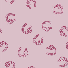 Obraz premium farrier blacksmith metal line seamless pattern farrier blacksmith metal thin line illustration