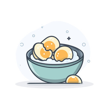 Bowl of Sliced Century Eggs Icon