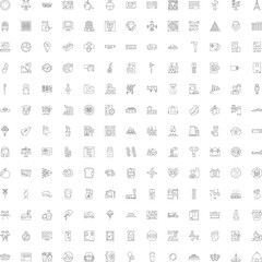 Fototapeta premium Collection of minimal line art icons illustrating various common objects. Concepts. Activities. And symbols for modern web and graphic design projects. Suitable for interfaces and educational content
