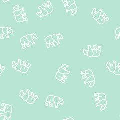 Fototapeta premium panda animal line seamless pattern panda animal thin line illustration