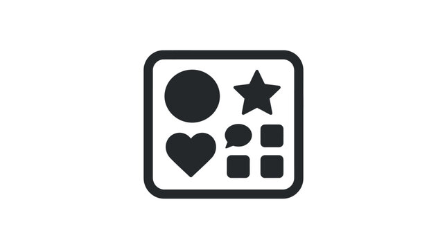 Black and white graphic symbols set.
