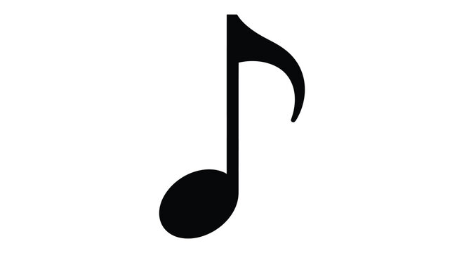Musical Note Silhouette Against A White Background