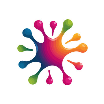 Colorful Paint Splash Isolated on Transparent Background