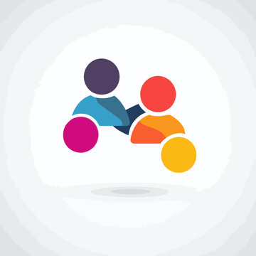 Colorful People Connection Icon
