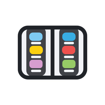 Colorful Palette with Digital Data Cells