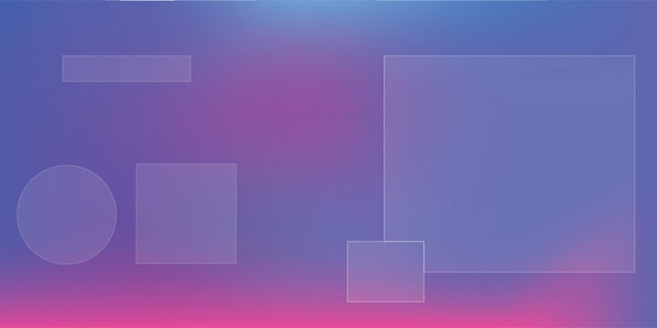Abstract technology background with glassmorphism geometric shapes on a soft blue and purple mesh gradient. Modern UI UX design with transparent blurred panels
