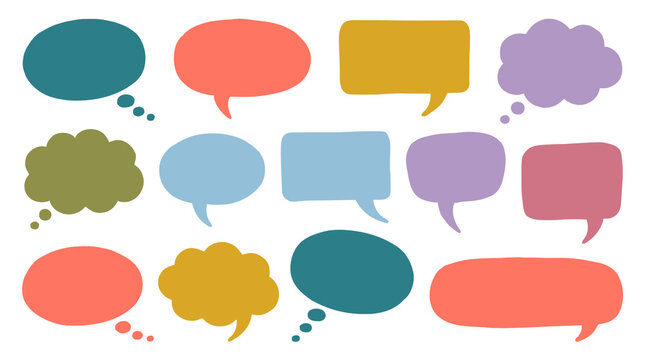 Colorful Flat Speech Bubble Set PNG
