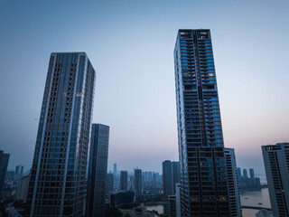 Naklejka premium Shenzhen ,China - March 202025: Aerial footage of landscape in shenzhen city, China