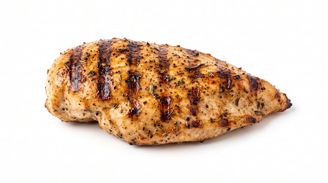 Grilled chicken breast seasoned with herbs and spices