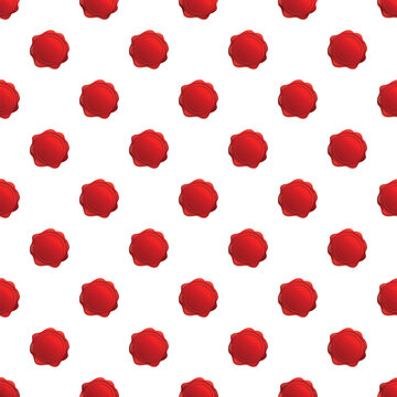 Red wax seals repeating across a white background, symbolizing certification and authenticity