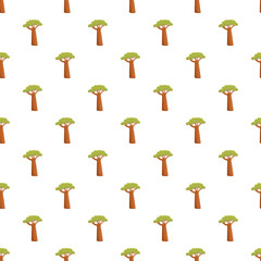 Fototapeta premium Baobab trees forming a simple repeating pattern on a white background